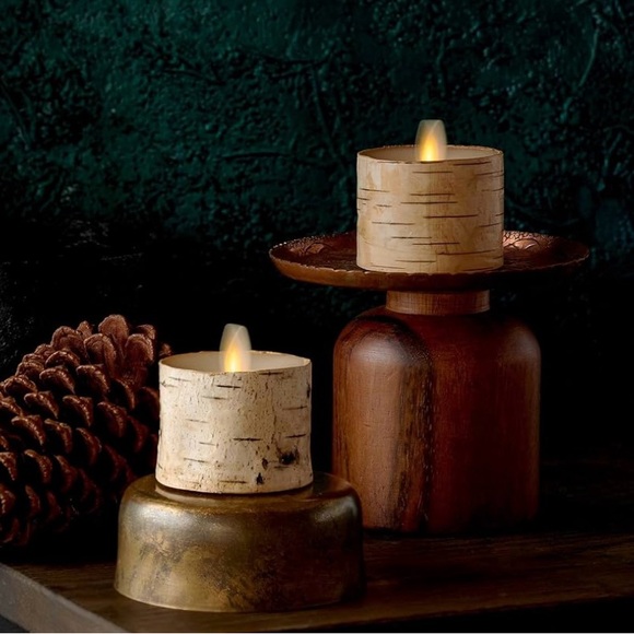 Luminara Set Of Two 1.7” x 2.0” Birch Tealights. - Picture 6 of 7